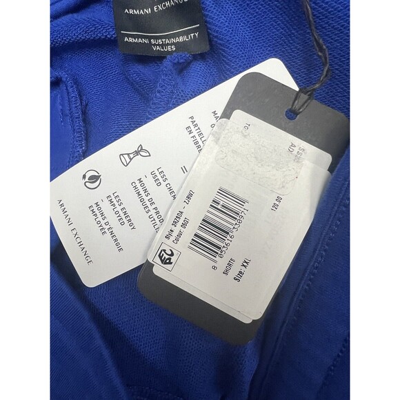 A|X ARMANI EXCHANGE Men's Colorblocked Logo-Print Fleece Drawstring Shorts XXL - Picture 6 of 8